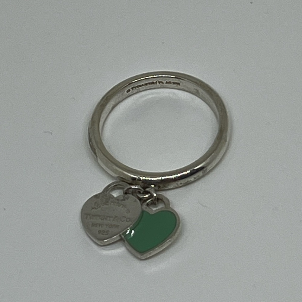 Tiffany & Co. Return to Tiffany Enamel Double Heart Tag Ring